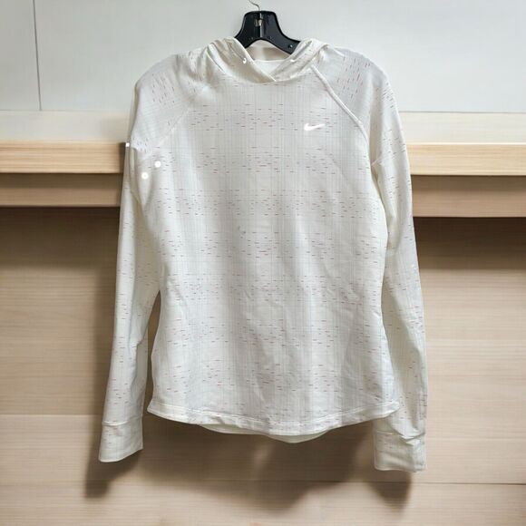 Nike Tops - Nike Running Dri-Fit Women's M Hoodie Fitted Pink/White Athletic Sweatshirt